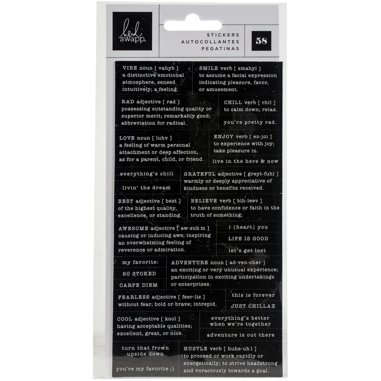 Heidi Swapp Old School Definition Stickers 58/Pkg-